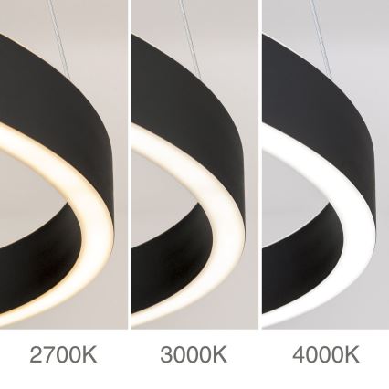 LED luster s mogućnošću prigušivanja na sajli KOLK LED/60W/230V 2700/3000/4000K Ø 60 cm crni