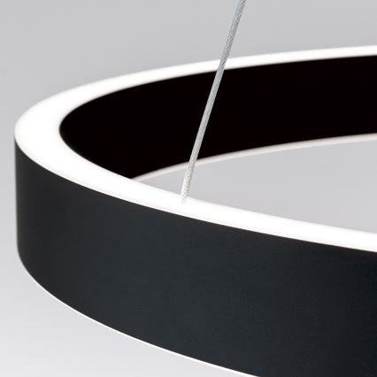 LED luster s mogućnošću prigušivanja na sajli KOLK LED/60W/230V 2700/3000/4000K Ø 60 cm crni