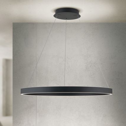 LED prigušivi luster na sajli KOLK LED/80W/230V 2700/3000/4000K Ø 80 cm crna
