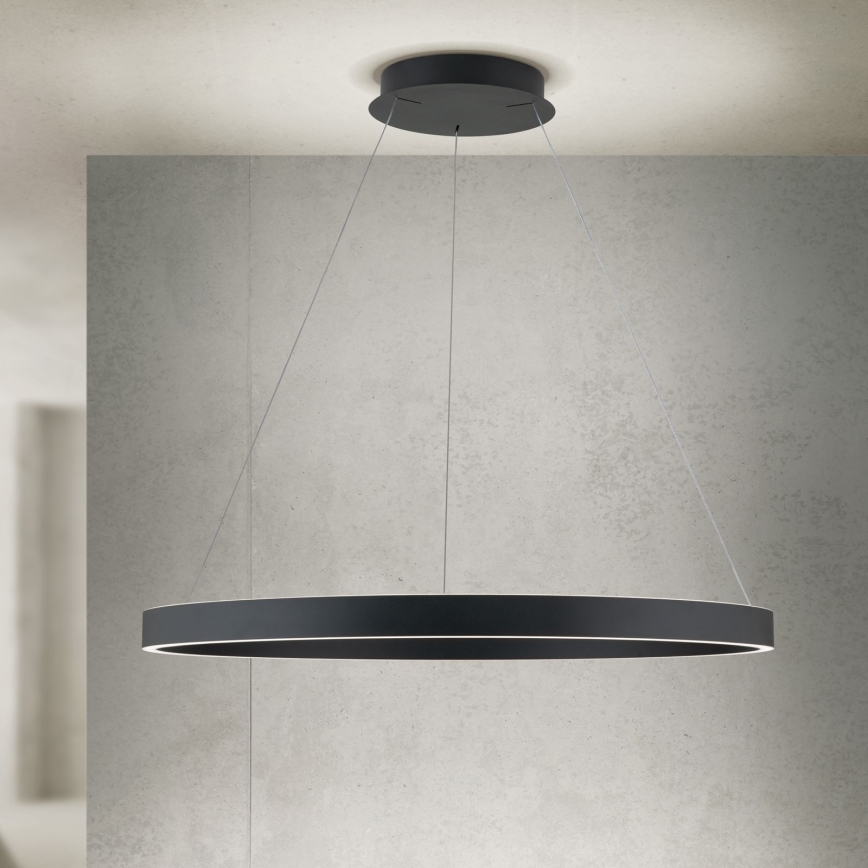 LED prigušivi luster na sajli KOLK LED/80W/230V 2700/3000/4000K Ø 80 cm crna