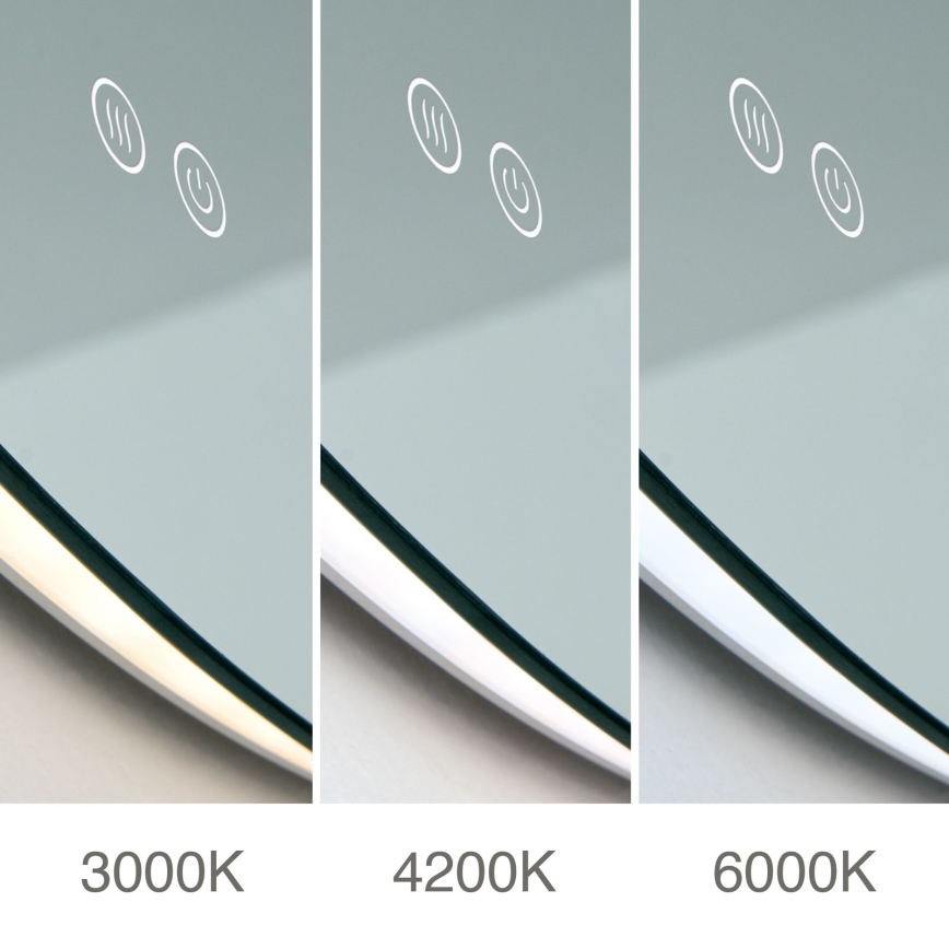 LED kupaonsko zidno ogledalo s grijanjem i pozadinskim LED osvjetljenjem FOCUS LED/30W/230V 3000/4200/6000K Ø 100 cm IP44