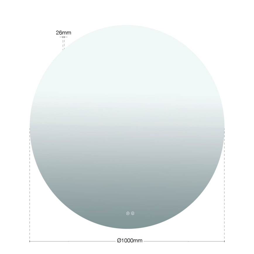 LED kupaonsko zidno ogledalo s grijanjem i pozadinskim LED osvjetljenjem FOCUS LED/30W/230V 3000/4200/6000K Ø 100 cm IP44