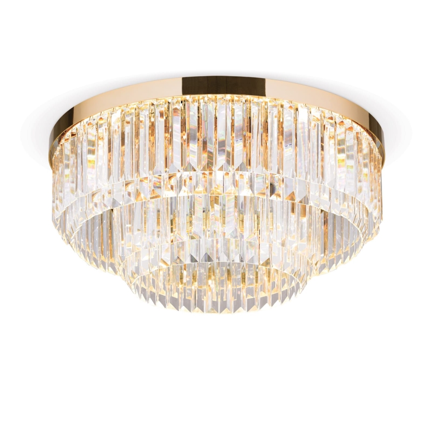 LED Prigušiva kristalna stropna svjetiljka PRISM LED/80W/230V pr. 55 cm 24K zlatna