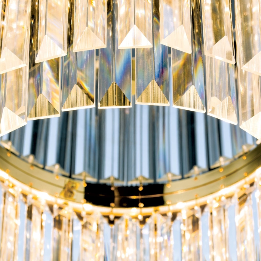 LED Prigušiva kristalna stropna svjetiljka PRISM LED/80W/230V pr. 55 cm 24K zlatna