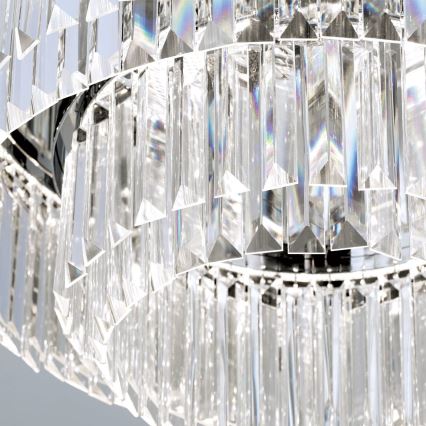 LED Prigušiva kristalna stropna svjetiljka PRISM LED/80W/230V pr. 55 cm sjajni krom