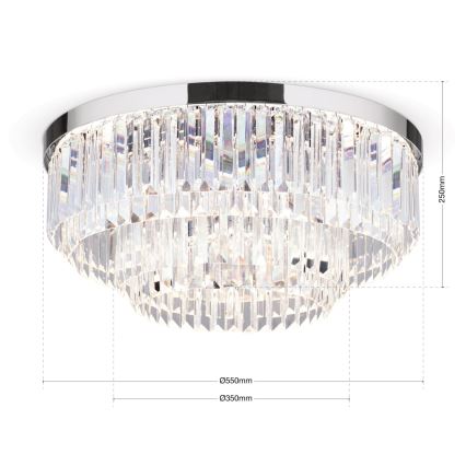 LED Prigušiva kristalna stropna svjetiljka PRISM LED/80W/230V pr. 55 cm sjajni krom