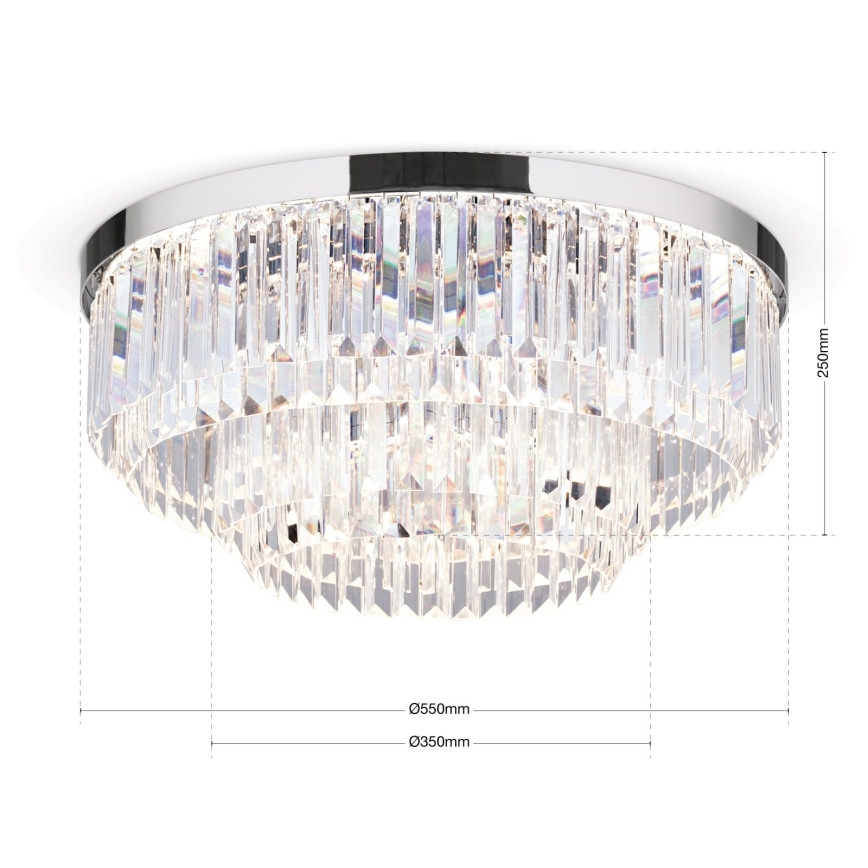 LED Prigušiva kristalna stropna svjetiljka PRISM LED/80W/230V pr. 55 cm sjajni krom