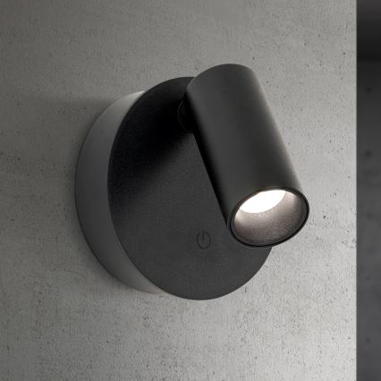 LED prigušivo punjivo dodirno zidno točkasto svjetlo LUXY LED/1W/5V 2200 mAh 2700/3000/4000K crno