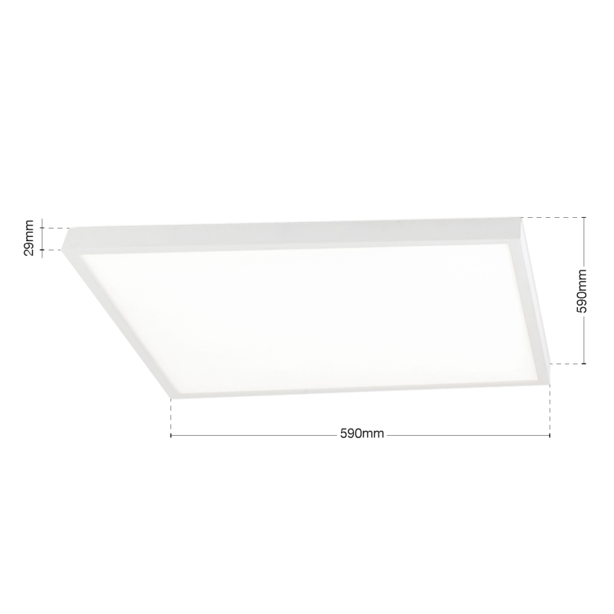 LED stropna svjetiljka s prigušivanjem DISC LED/46W/230V 2700/3000/4000K 59x59 cm bijela