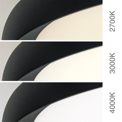 LED stropna svjetiljka KANT LED/30W/230V 2700/3000/4000K, promjer 40 cm, crna