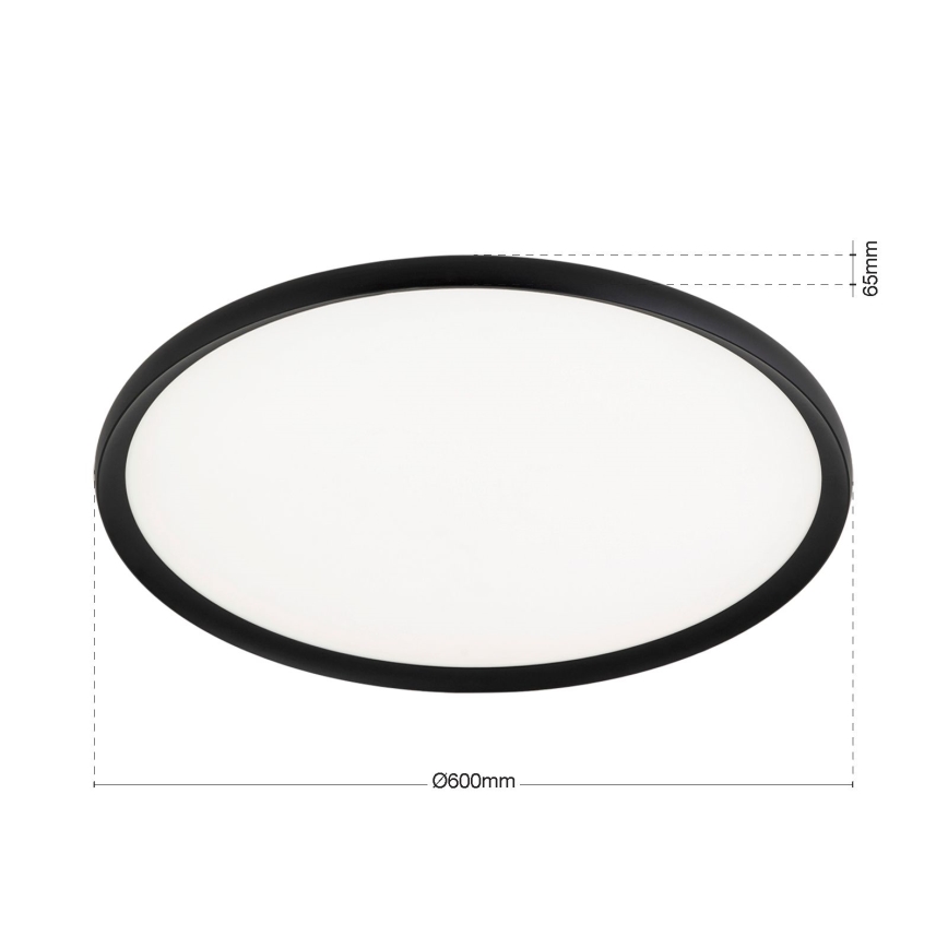 LED stropna svjetiljka KANT LED/50W/230V 2700/3000/4000K Ø 60 cm crna