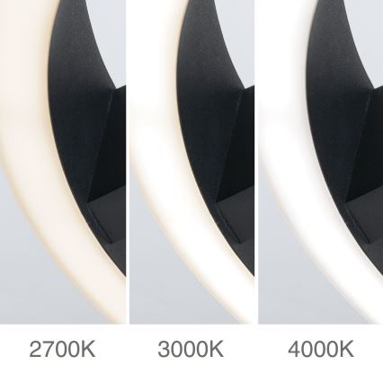 LED stropna svjetiljka KOLK LED/40W/230V 2700/3000/4000K Ø 40 cm crna