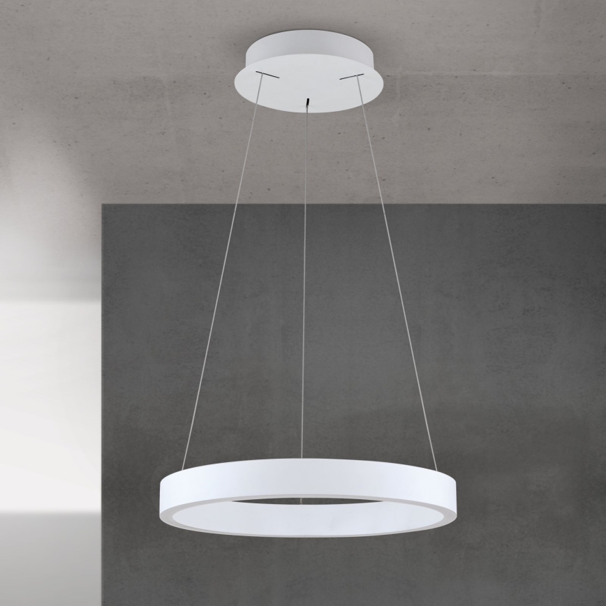 LED luster s mogućnošću prigušivanja na sajli KOLK LED/40W/230V 2700/3000/4000K Ø 40 cm bijela