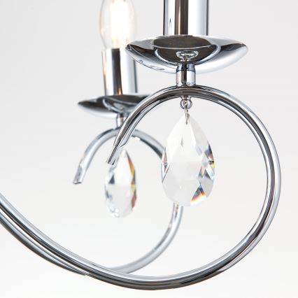 Kristalni luster na lancu ALESSIA 5xE14/40W/230V sjajni krom