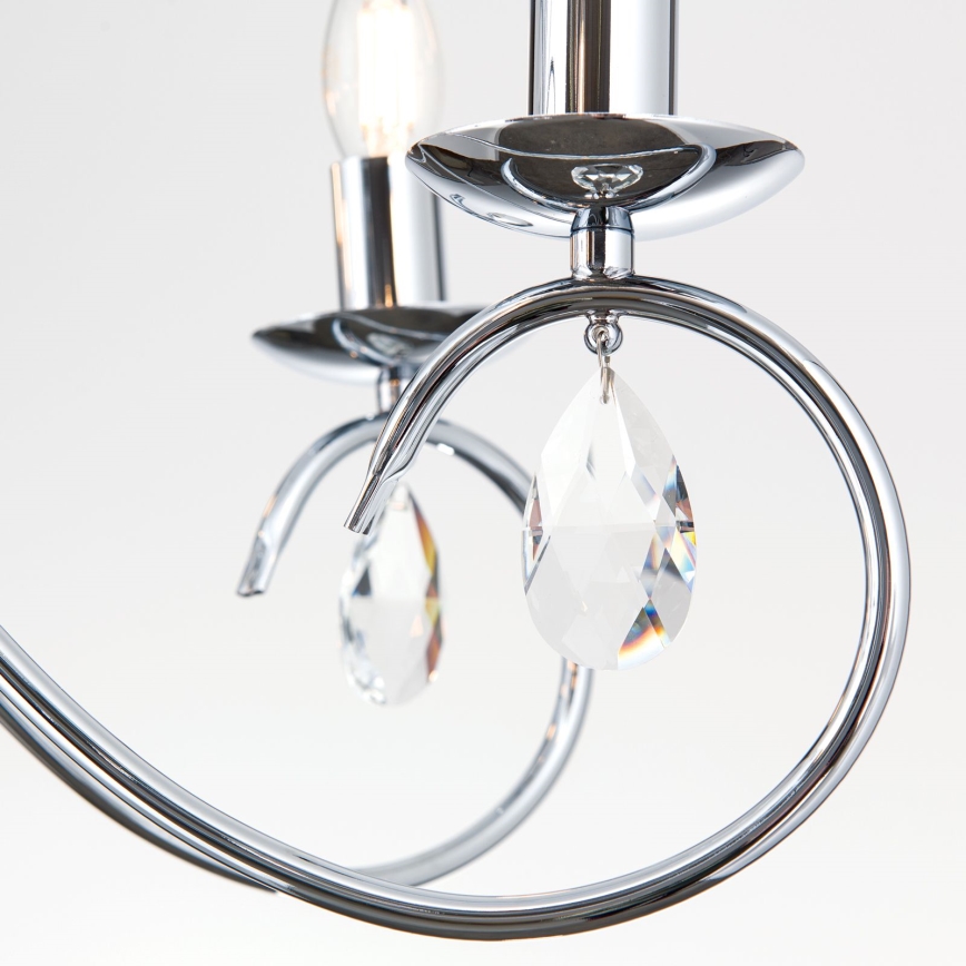 Kristalni luster na lancu ALESSIA 5xE14/40W/230V sjajni krom