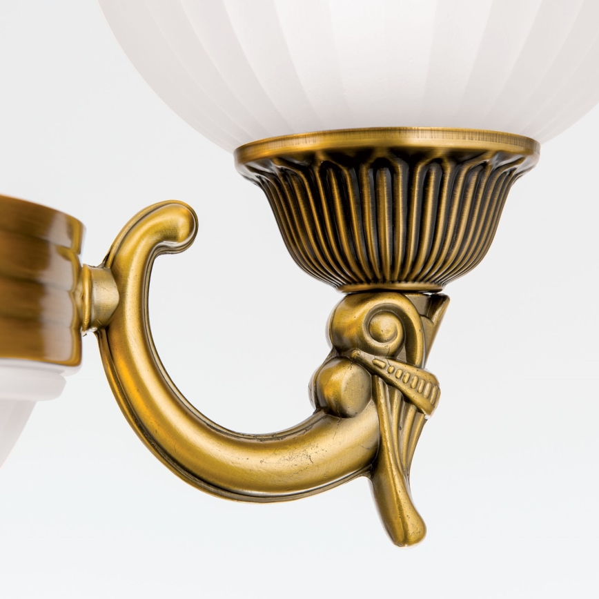 Luster na lancu ROCCA 6xE27/60W/230V pr. 64 cm bronca/bijela