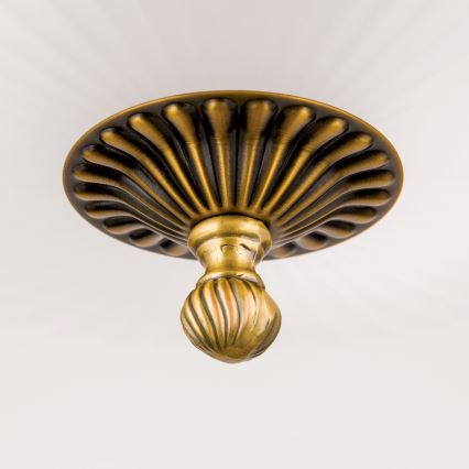 Luster na lancu ROCCA 9xE27/60W/230V pr. 75 cm bronca/bijela