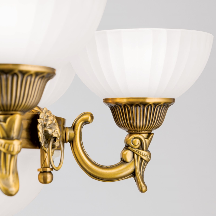 Luster na lancu ROCCA 9xE27/60W/230V pr. 75 cm bronca/bijela
