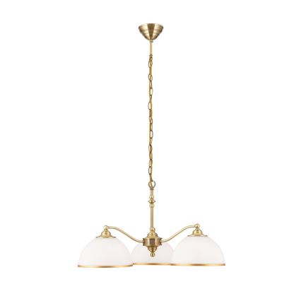 Luster na lancu OLD LAMP 3xE27/40W/230V pr. 65 cm bijela/mesing