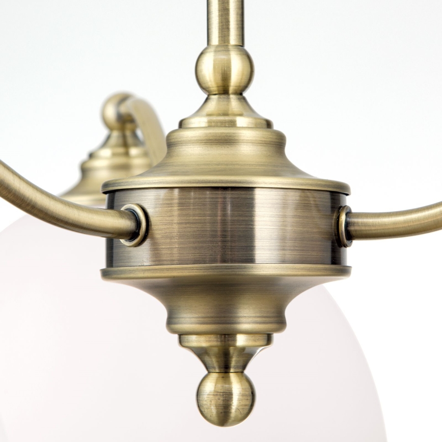 Luster na lancu OLD LAMP 3xE27/40W/230V pr. 65 cm bijela/mesing