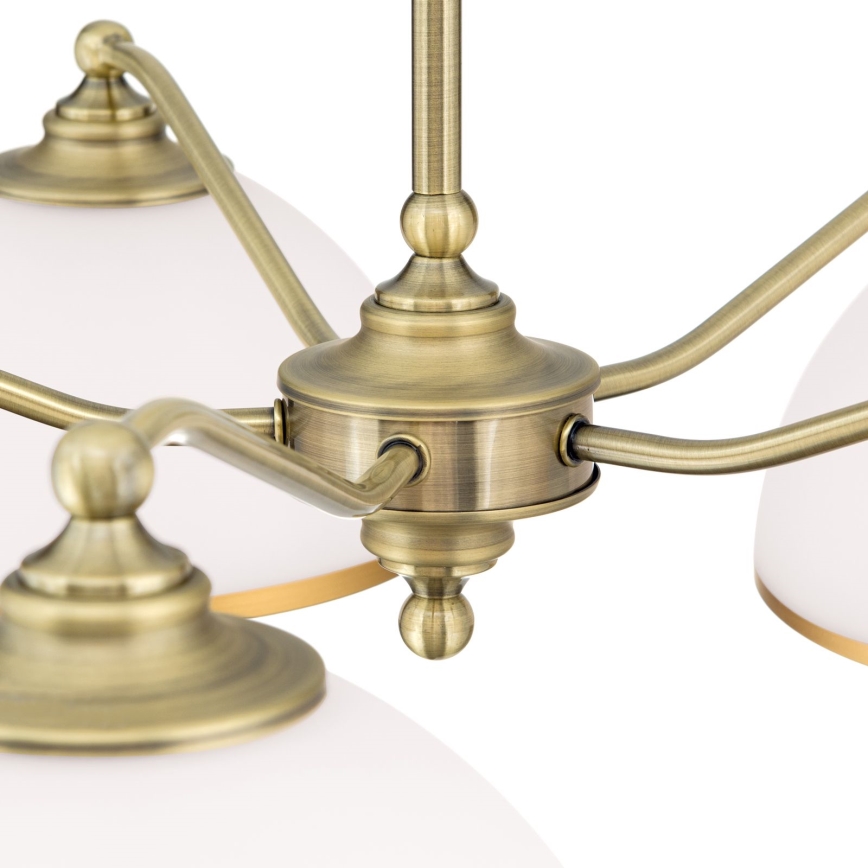 Luster na lancu OLD LAMP 5xE27/40W/230V pr. 75 cm bijela/mesing