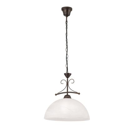 Luster na lancu RULA 1xE27/40W/230V Ø 35 cm bijela/brončana