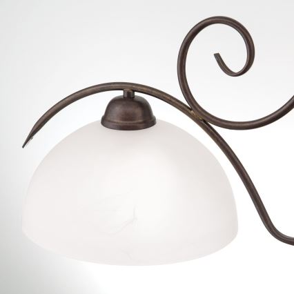 Luster na lancu RULA 2xE27/40W/230V bijela/bronza