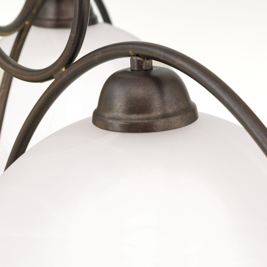 Luster na lancu RULA 3xE27/40W/230V promjer 70 cm bijela/brončana