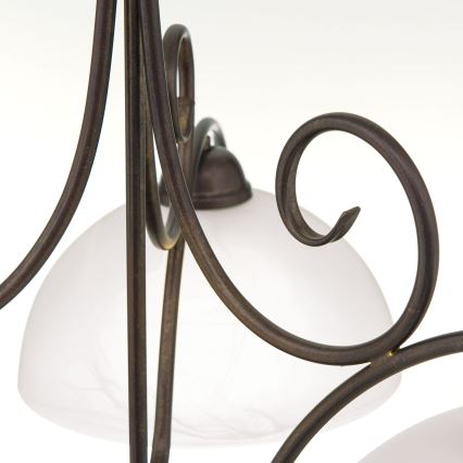 Luster na lancu RULA 3xE27/40W/230V promjer 70 cm bijela/brončana