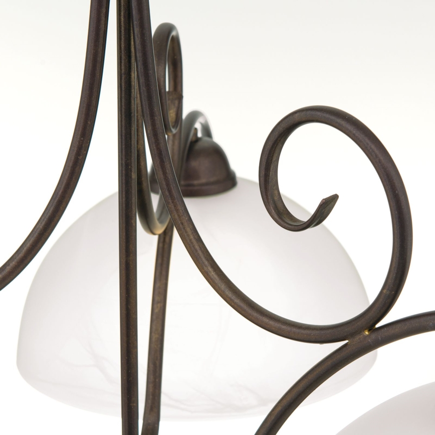 Luster na lancu RULA 3xE27/40W/230V promjer 70 cm bijela/brončana