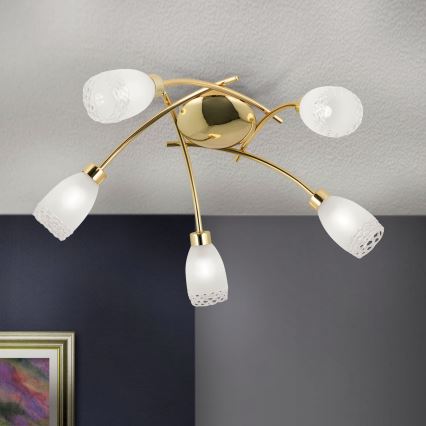 Stropni luster CARLA 5xG9/28W/230V zlatni
