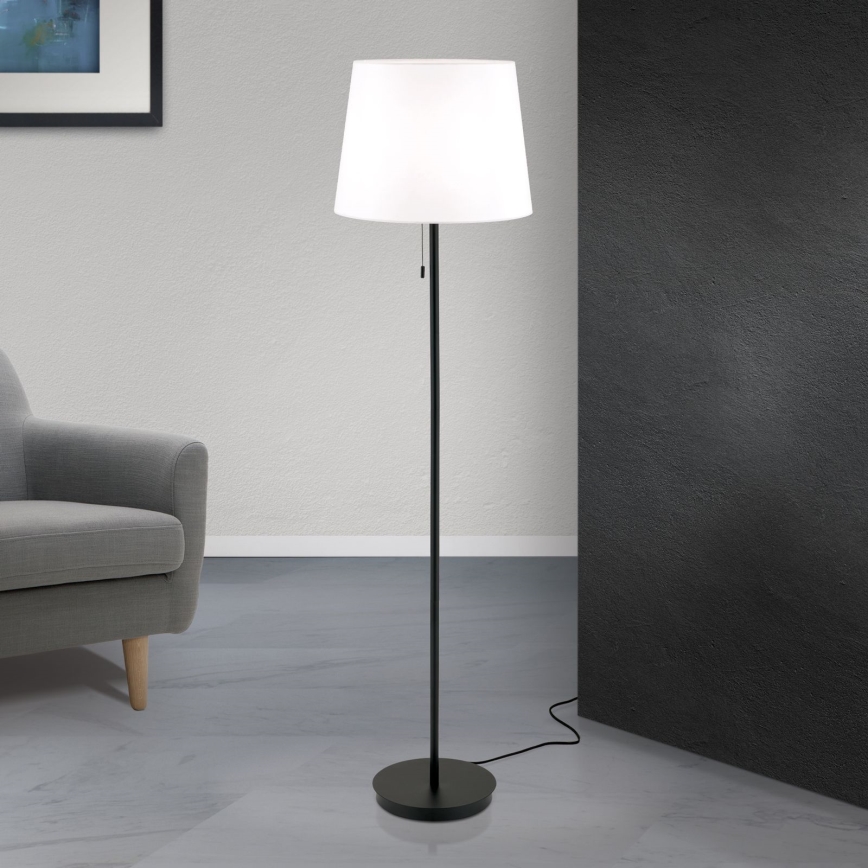 Podna lampa LUDWIG 1xE27/40W/230V bijela/crna