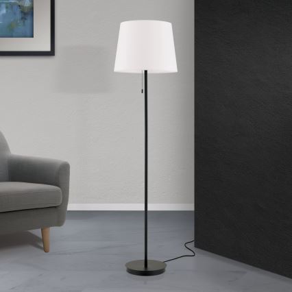 Podna lampa LUDWIG 1xE27/40W/230V bijela/crna