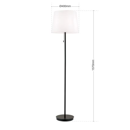 Podna lampa LUDWIG 1xE27/40W/230V bijela/crna