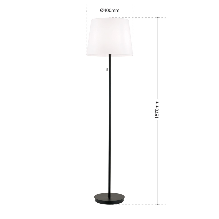 Podna lampa LUDWIG 1xE27/40W/230V bijela/crna