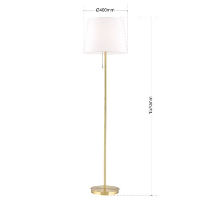 Podna lampa LUDWIG 1xE27/40W/230V bijela/zlatna