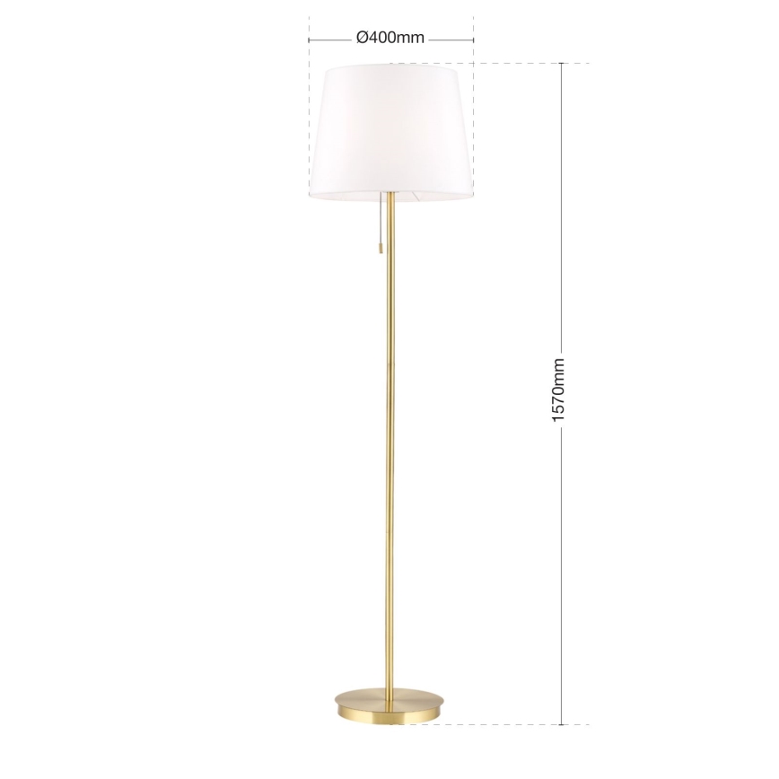 Podna lampa LUDWIG 1xE27/40W/230V bijela/zlatna