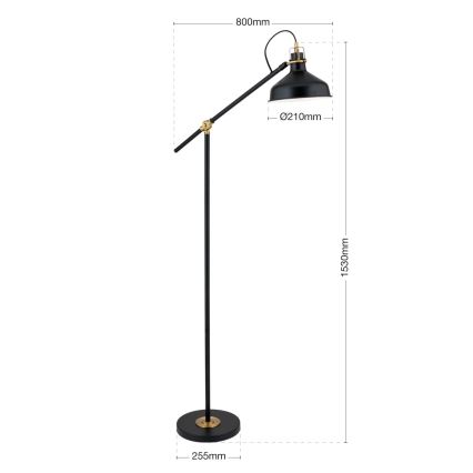 Podna lampa SCHILLER 1xE27/40W/230V crna/bronca