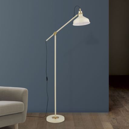 Podna lampa SCHILLER 1xE27/40W/230V krem/bronca