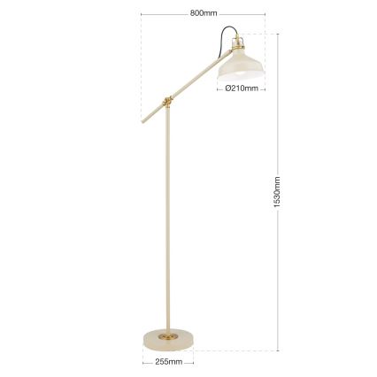 Podna lampa SCHILLER 1xE27/40W/230V krem/bronca