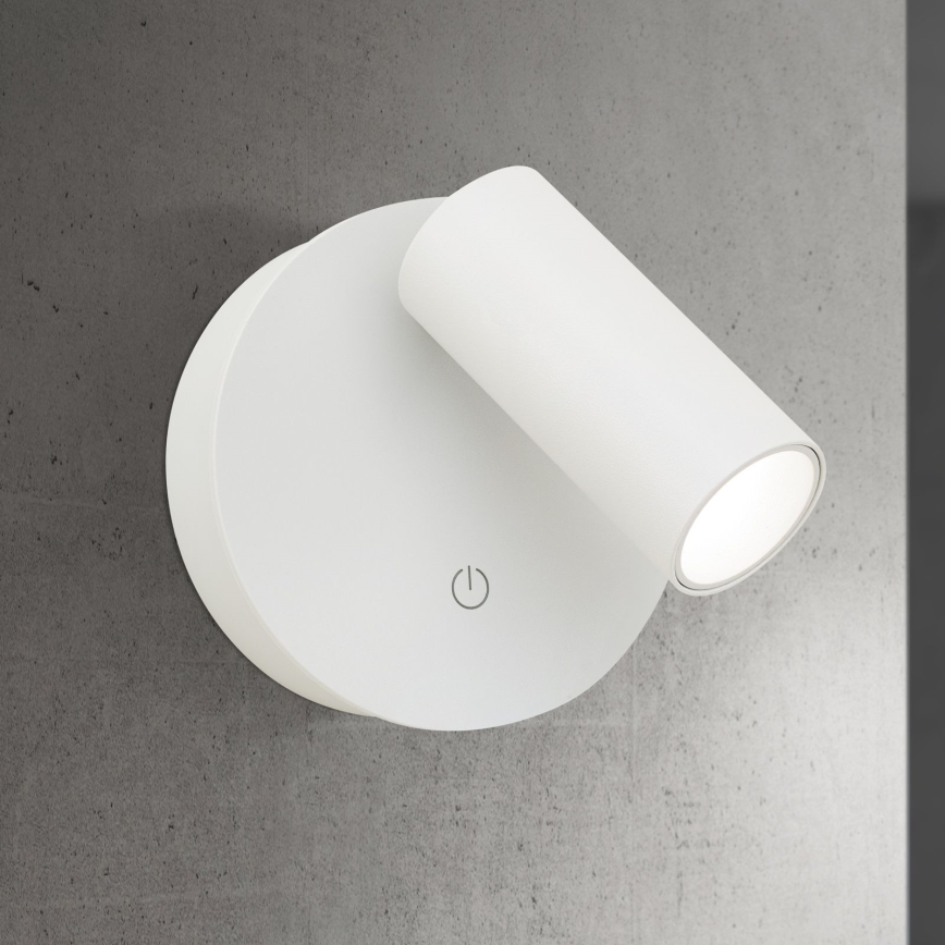 LED punjiva zidna spot svjetiljka s dodirnim upravljanjem i prigušivanjem LUXY LED/1W/5V 2200 mAh 2700/3000/4000K bijela