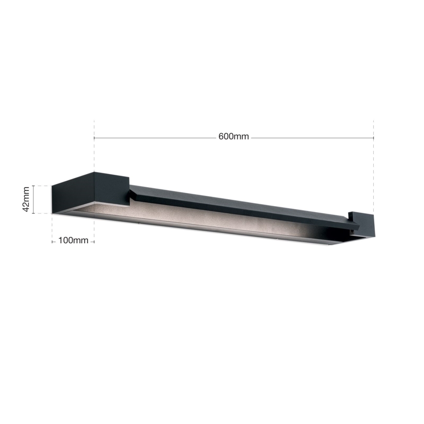 LED Rasvjeta za ogledalo u kupaonici MARILYN LED/18W/230V 60 cm IP44 crna