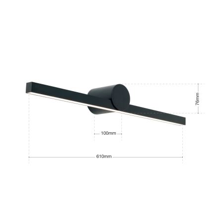 LED Rasvjeta za ogledalo u kupaonici BEAUTY LED/12W/230V 61 cm IP54 crna