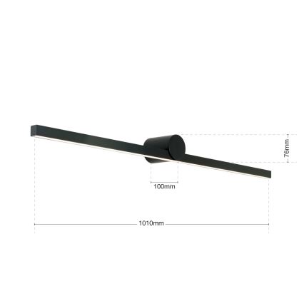 LED Rasvjeta za ogledalo u kupaonici BEAUTY LED/24W/230V 101 cm IP54 crna
