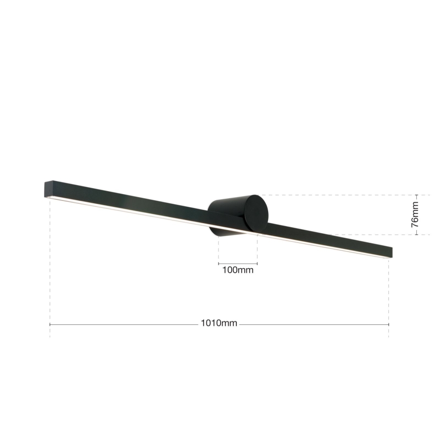 LED Rasvjeta za ogledalo u kupaonici BEAUTY LED/24W/230V 101 cm IP54 crna