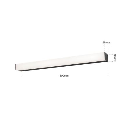 LED Rasvjeta za ogledalo u kupaonici HORIZON LED/12W/230V 3000/4000K 60 cm IP44 crna