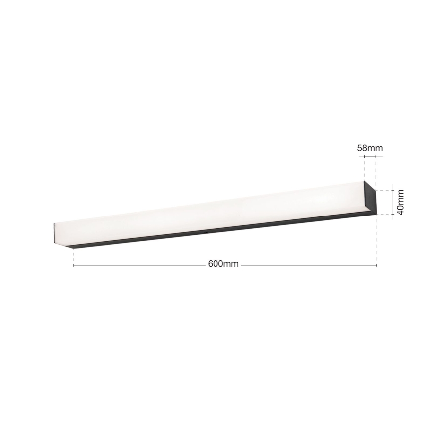 LED Rasvjeta za ogledalo u kupaonici HORIZON LED/12W/230V 3000/4000K 60 cm IP44 crna