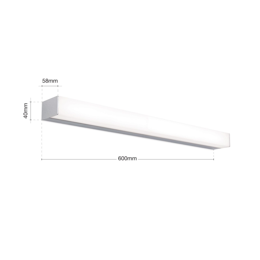 LED Rasvjeta za ogledalo u kupaonici HORIZON LED/12W/230V 3000/4000K 60 cm IP44 srebrna