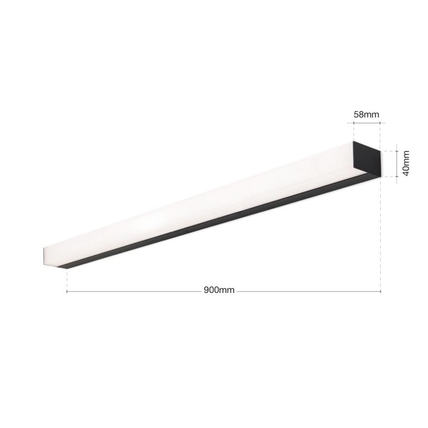 LED Rasvjeta za ogledalo u kupaonici HORIZON LED/18W/230V 3000/4000K 90 cm IP44 crna