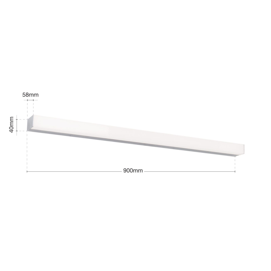 LED Rasvjeta za ogledalo u kupaonici HORIZON LED/18W/230V 3000/4000K 90 cm IP44 srebrna